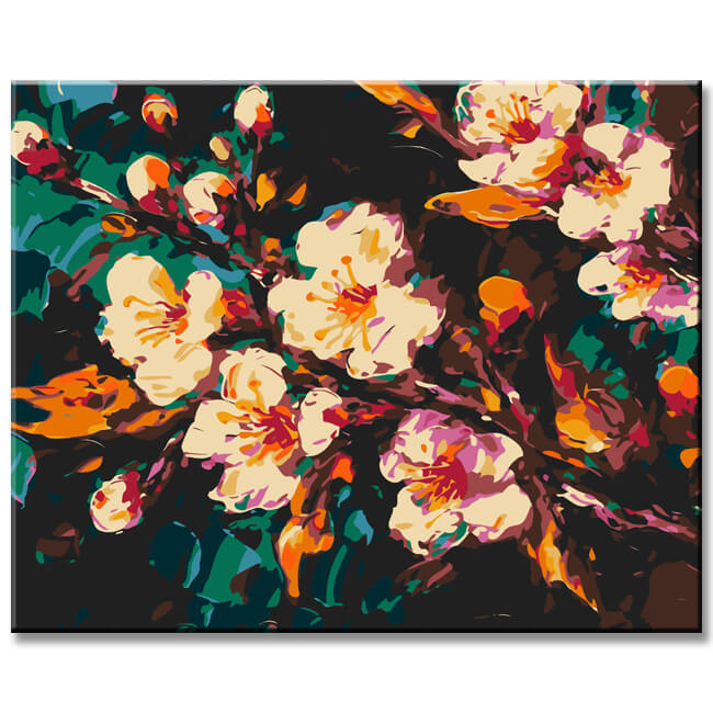 Dreamlike apricot blossom painting by numbers, shipping from DE