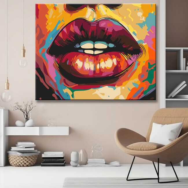 Abstract Lips Painting by Numbers - Shipping from DE