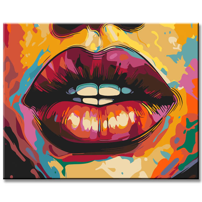 Abstract Lips Painting by Numbers - Shipping from DE