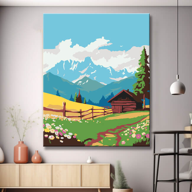 Bavarian landscape - painting by numbers