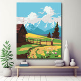 Bavarian spring landscape - painting by numbers