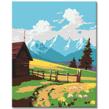 Bavarian spring landscape - painting by numbers