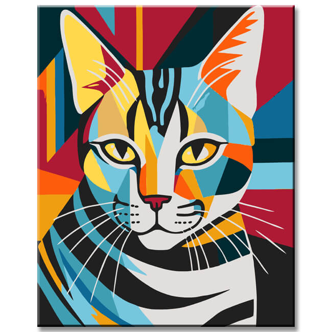 American Shorthair Cat - Painting by Numbers