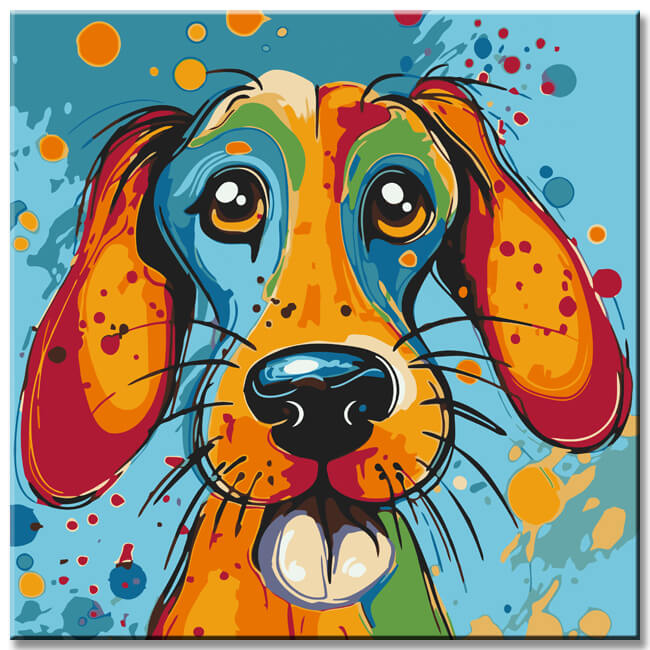 Funky Cartoon Dog - Paint by Numbers