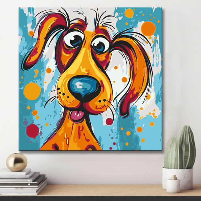 Colorful Cartoon Dog - Painting by Numbers