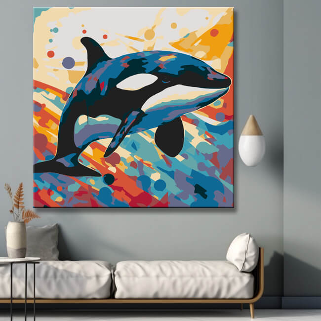 Cubist Killer Whale - Painting by Numbers