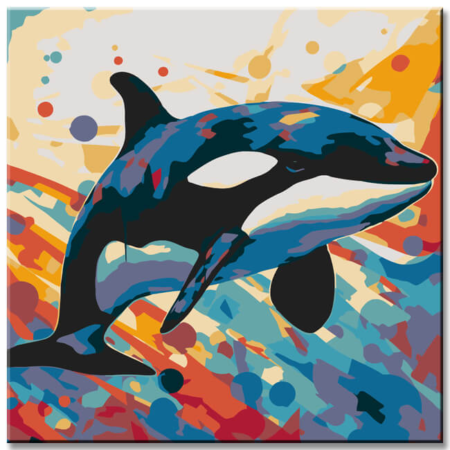 Cubist Killer Whale - Painting by Numbers