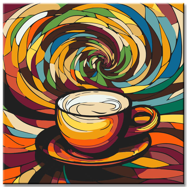 Abstract Coffee Cup - Paint by Numbers