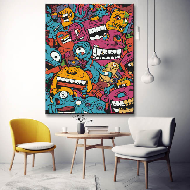 Graffiti Inspired Faces - Paint by Numbers