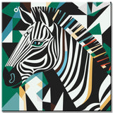 Abstract Zebra - Paint by Numbers Cubism