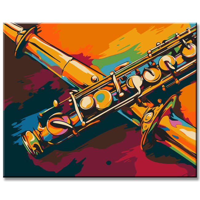 Concert Flute in Art Style - Painting by Numbers