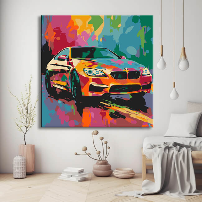 Car portrait in art style - painting by numbers