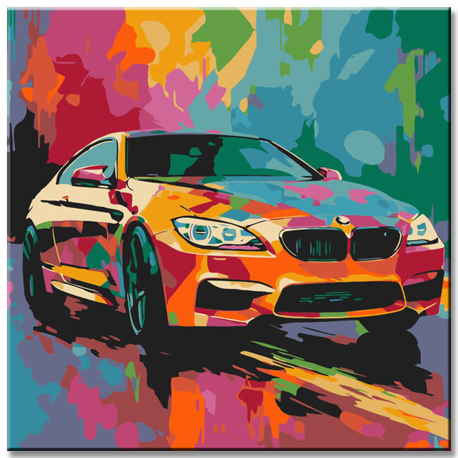 Car portrait in art style - painting by numbers