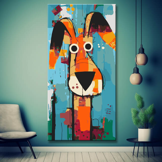 Comic dogs portrait in graffiti style - painting by numbers