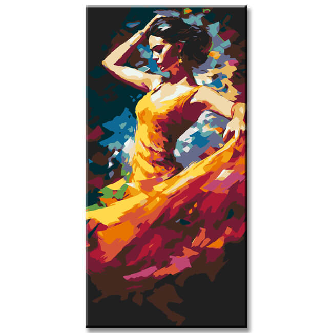 Dancing Latin American woman - painting by numbers