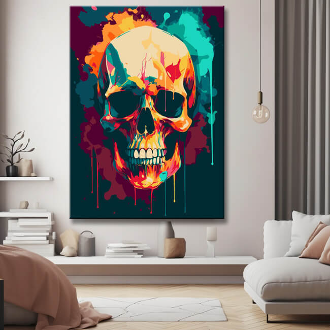 Abstract composition skull - painting by numbers