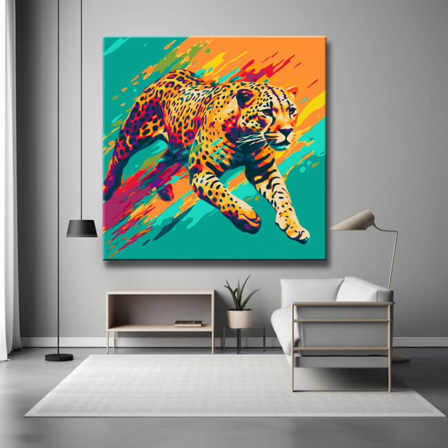 Cheetah in a sprint - painting by numbers