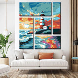 Painting by Numbers Lighthouse on The Beach 5-Panel