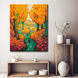 Painting by Numbers: Yellow Trees Landscape