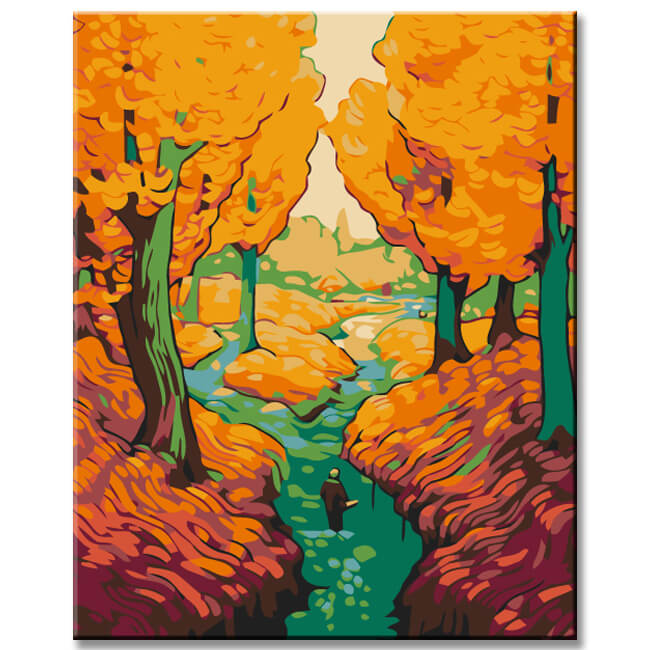 Painting by Numbers: Yellow Trees Landscape