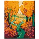 Painting by Numbers: Yellow Trees Landscape