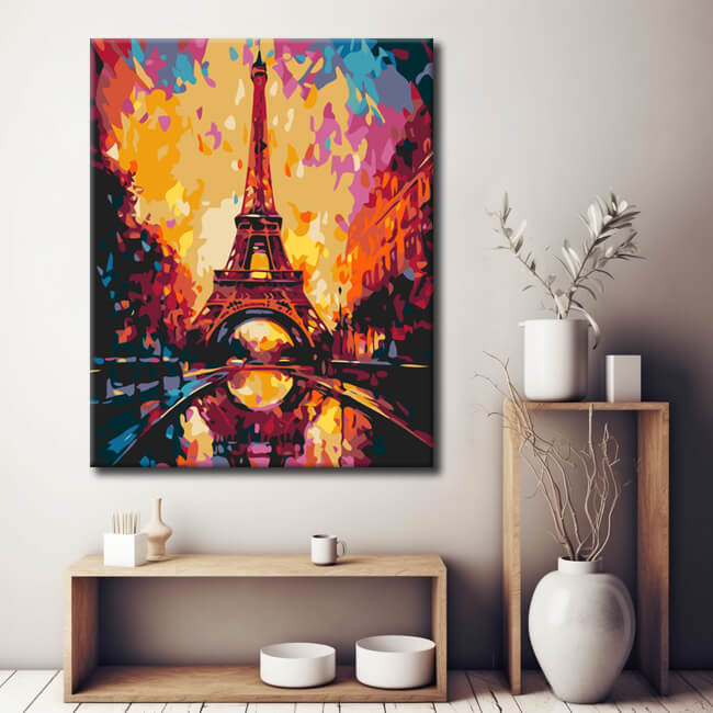 Painting By Numbers Eiffel Tower With Sunset