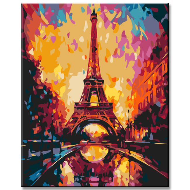 Painting By Numbers Eiffel Tower With Sunset