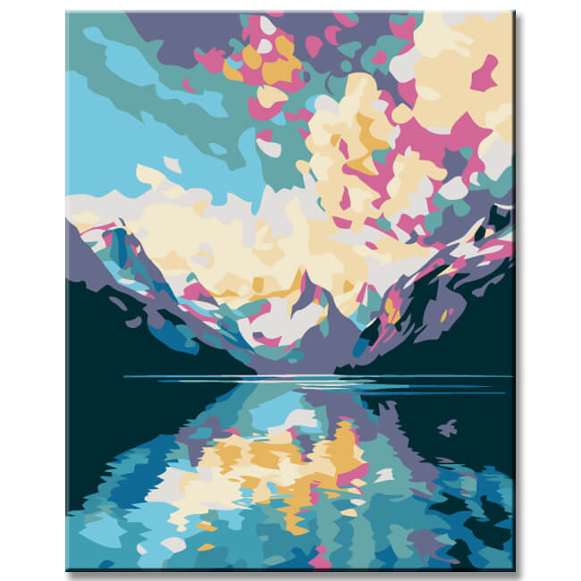 Painting by Numbers: Colored Alpine Lake