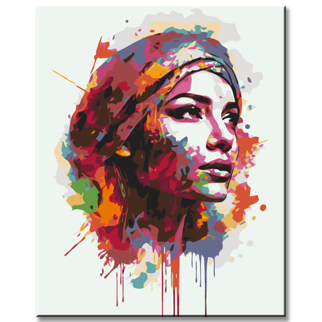 Painting by Numbers Woman Portrait Abstract in Color