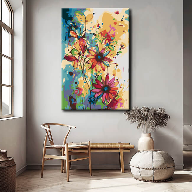 Painting By Numbers Flowers Abstract i