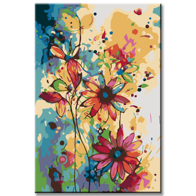 Painting By Numbers Flowers Abstract i