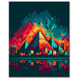 Colorful painting by numbers Egyptian pyramids - shipping from DE