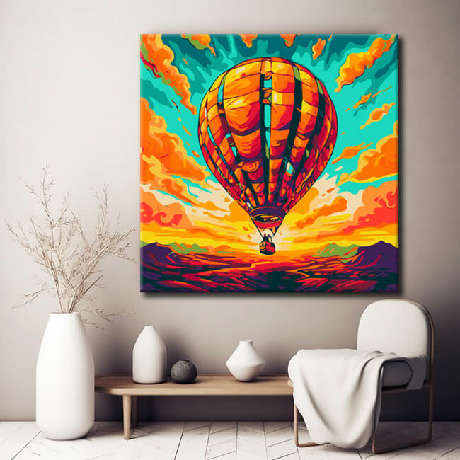 Balloon in the Sunset Paint by Numbers