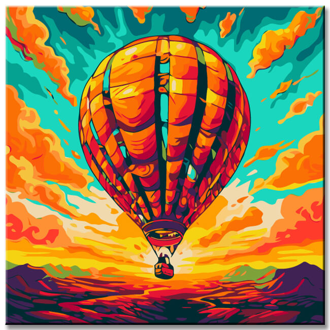 Balloon in the Sunset Paint by Numbers