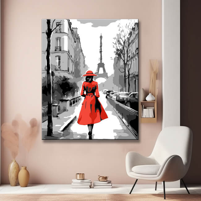 Paris in Red - Painting by Numbers