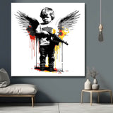 Baby angel with gun - painting by numbers