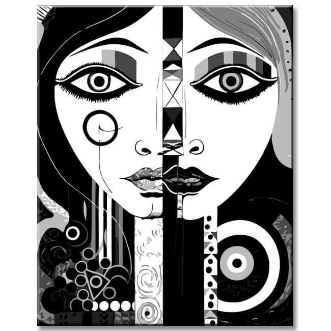 Abstract women portraits - painting by numbers