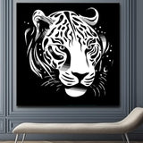 Angry White Leopard - Painting by Numbers