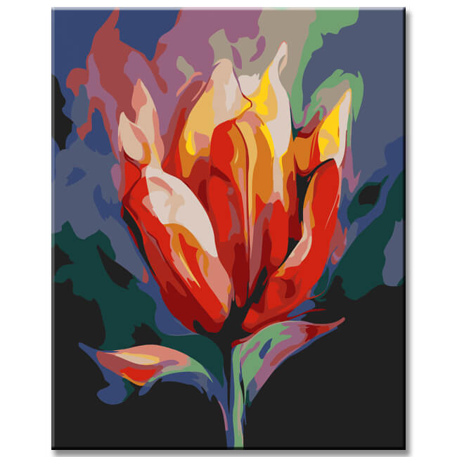 Color vitality of the tulip cups painting by numbers