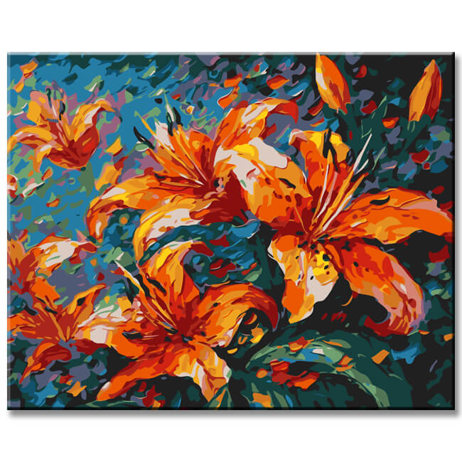 Bright lilies painting by numbers - shipping from DE