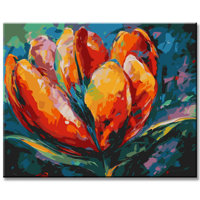 Colored tulip cup painting by numbers - shipping from DE