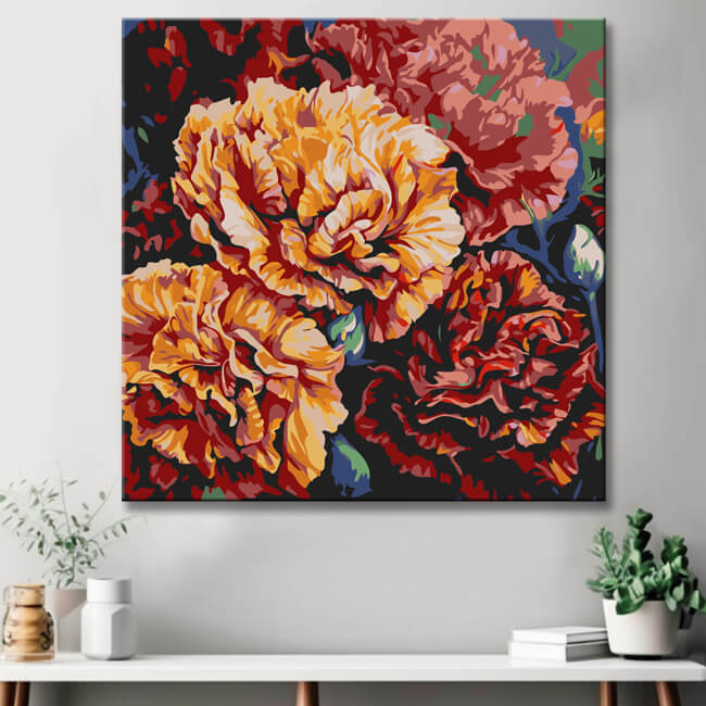 Carnation flower painting by numbers - shipping from DE