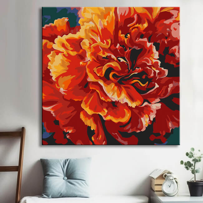 Carnation flower painting by numbers - shipping from DE