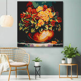 Colorful bouquet of flowers painting by numbers