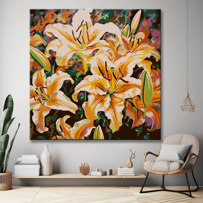 Bright lilies painting by numbers - shipping from DE