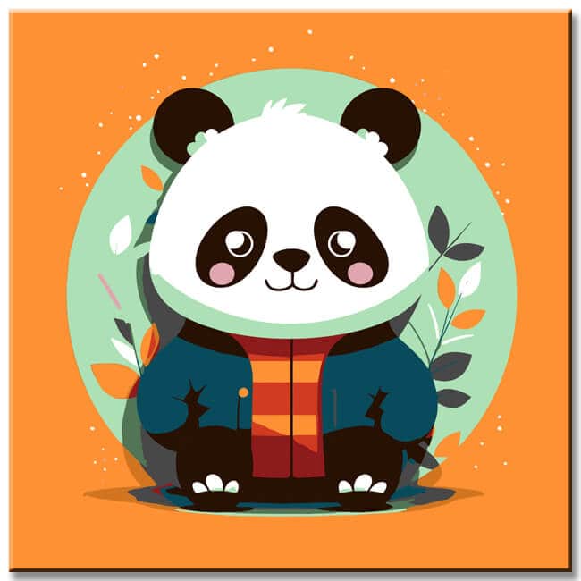 Flat Chinese Trend Panda Painting by Numbers