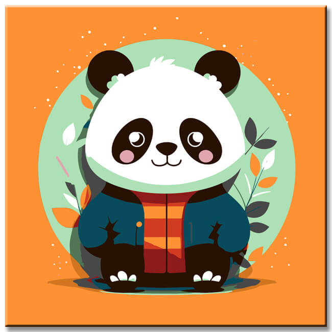 Flat Chinese Trend Panda - Painting by Numbers