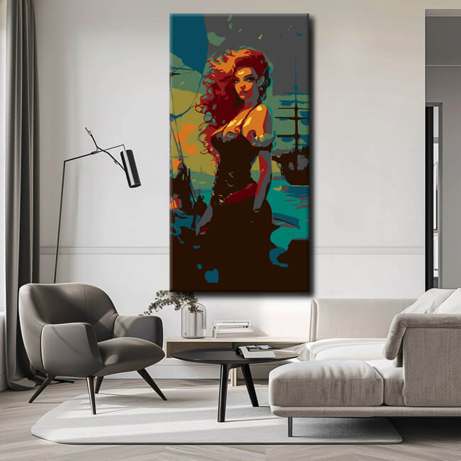 Painting by numbers mermaid at the sea