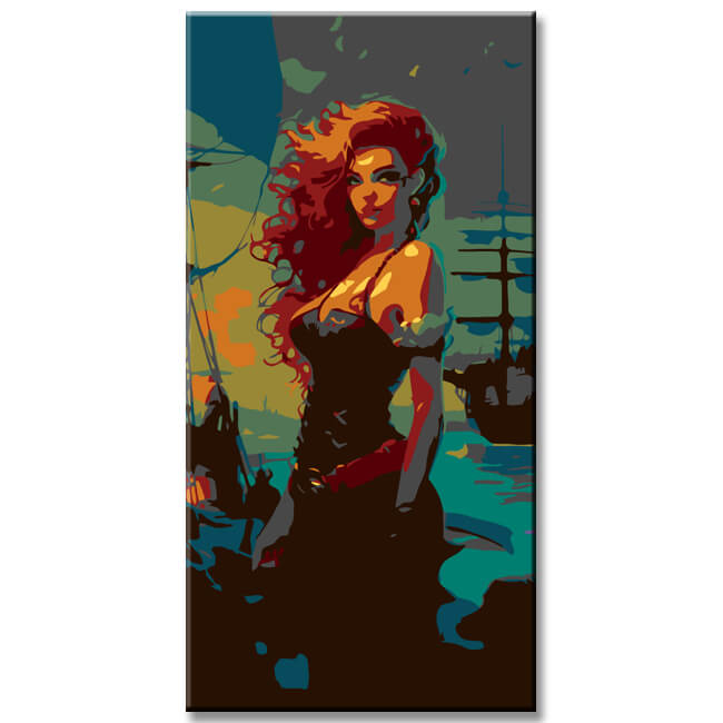 Painting by numbers mermaid at the sea