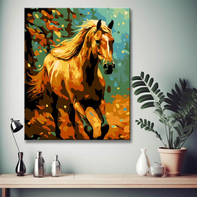 Horse in Van Gogh style - painting by numbers